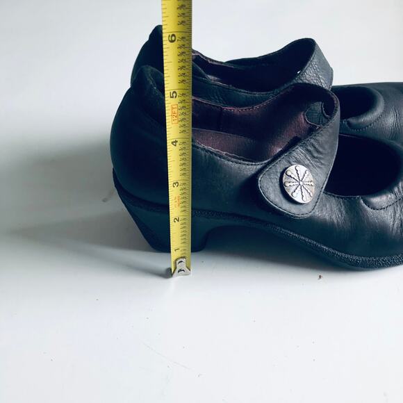 Romika Women's 37 / US 6-6.5 Black Leather Comfort Mary Jane Heel - Picture 7 of 10